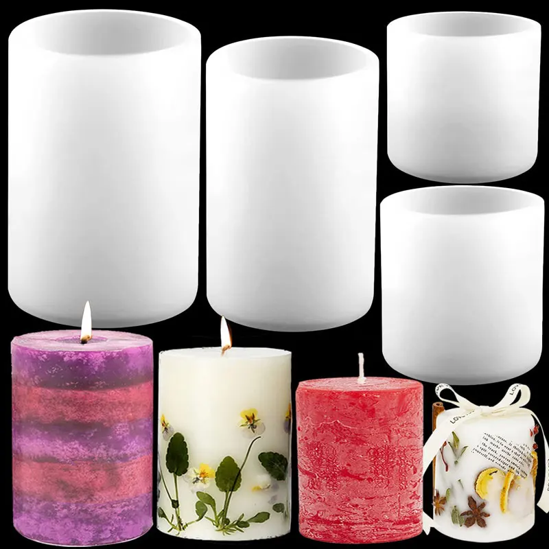 Candle Supplies Tins - Cylinder Silicone Candle Molds Resin Mould