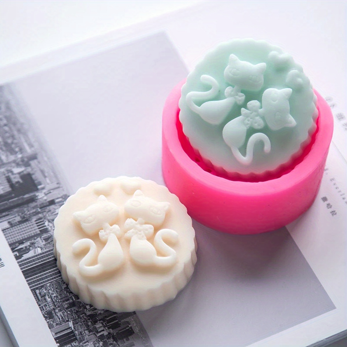 1-Piece Silicone Cat Soap Mold - Candle Supplies Tins 评论和价格
