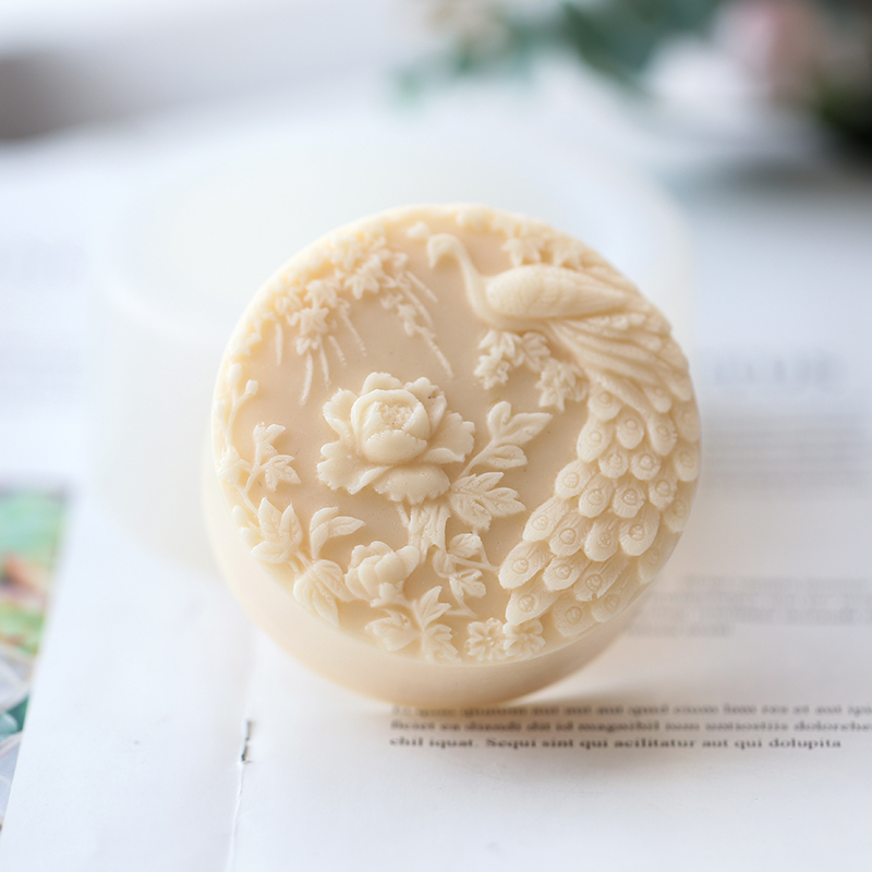 Peacock Flower Pattern Silicon - Candle Supplies Tins 评论和价格